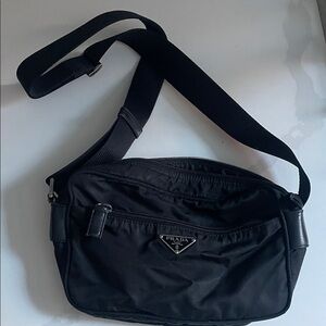 Prada Black Nylon Men's Messenger Bag